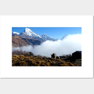 Panoramic View Of Everest Mountain Posters and Art